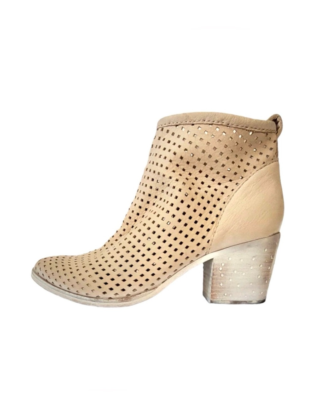 Dolce Vita DV Kenyon Women's Zip Up Ankle Boots Leather Beige | Size 9.5